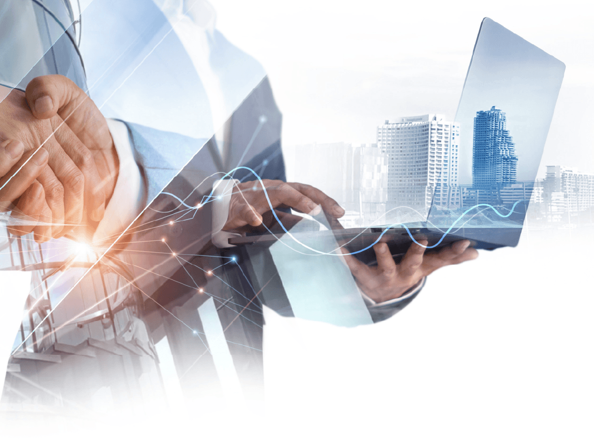 Business professional using digital recruitment technology